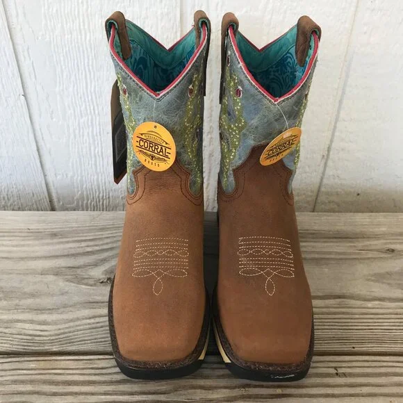 Corral Prickly Pear Cactus Womens Brown Leather Western Boots 7.5 M W5003 - Picture 11 of 13